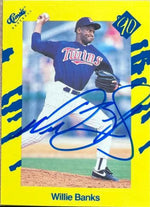 Willie Banks Signed 1990 Classic Yellow Baseball Card - Minnesota Twins