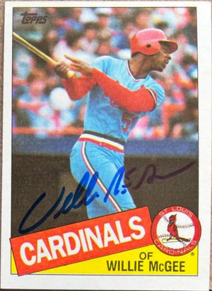 Willie McGee Signed 1985 Topps Baseball Card - St Louis Cardinals