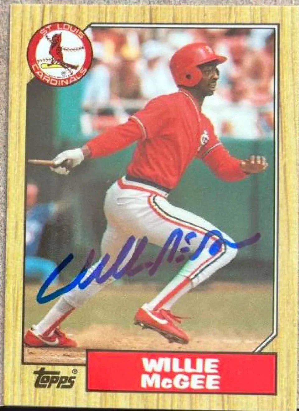 Willie McGee Signed 1987 Topps Tiffany Baseball Card - St Louis Cardinals
