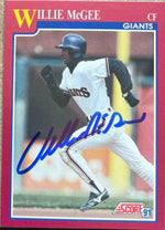 Willie McGee Signed 1991 Score Rookie & Traded Baseball Card - San Francisco Giants