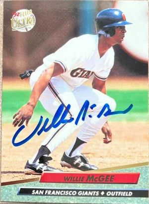 Willie McGee Signed 1992 Fleer Ultra Baseball Card - San Francisco Giants