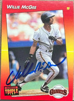 Willie McGee Signed 1992 Triple Play Baseball Card - San Francisco Giants