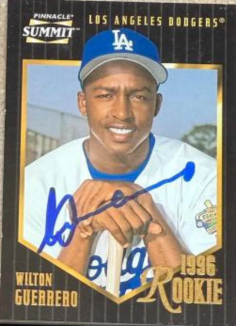 Wilton Guerrero Signed 1996 Pinnacle Summit Baseball Card - Los Angeles Dodgers #180 ROO, RC
