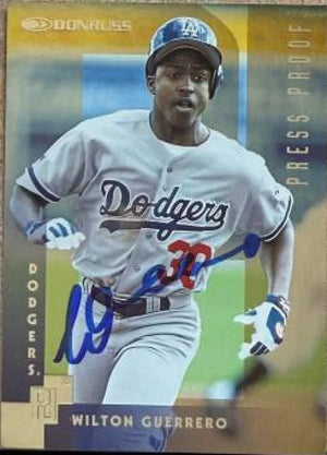 Wilton Guerrero Signed 1997 Donruss - Press Proofs Silver Baseball Card - Los Angeles Dodgers #246 PR2000