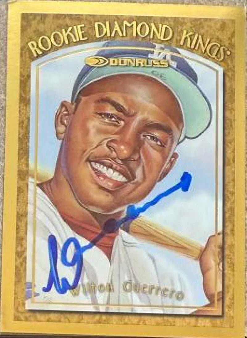 Wilton Guerrero Signed 1997 Donruss Rookie Diamond Kings Baseball Card - Los Angeles Dodgers #10 DK, SN10000, PR9500