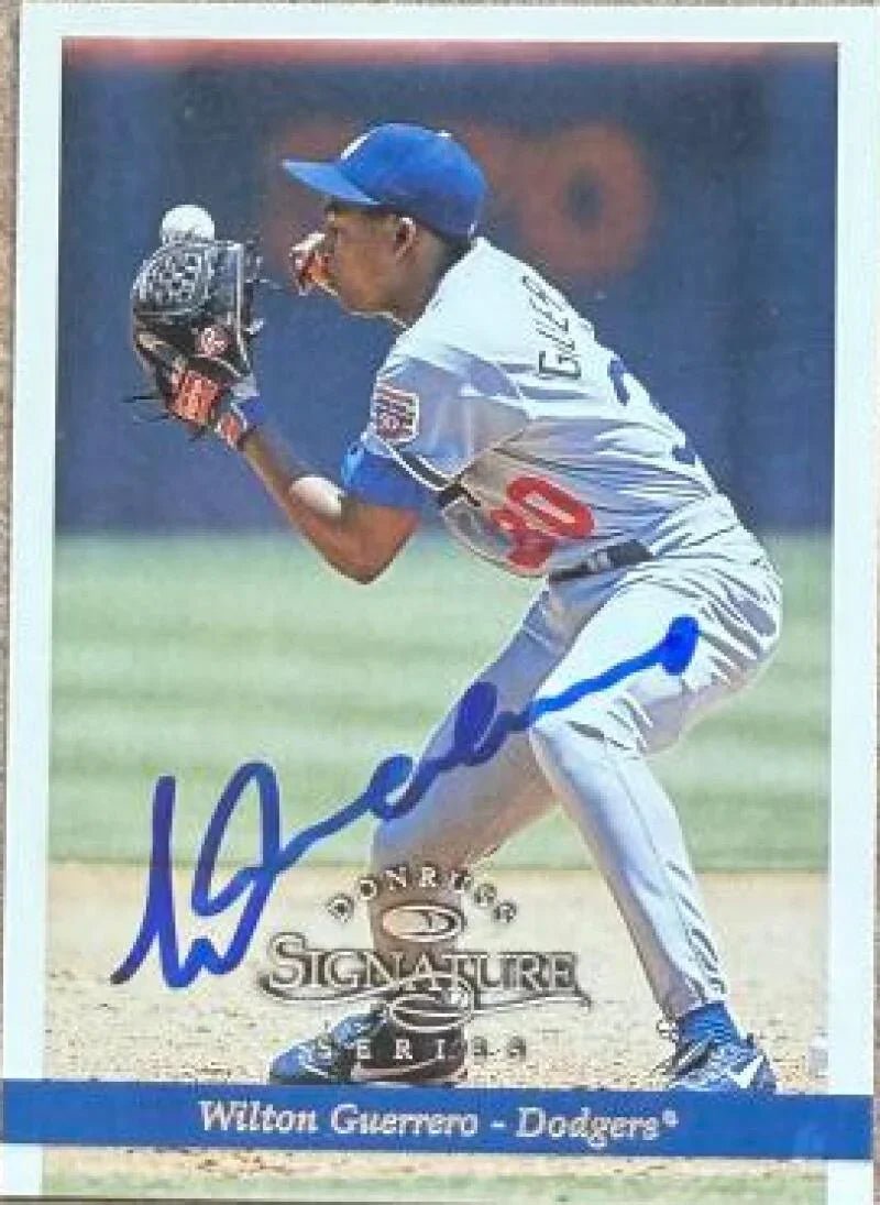 Wilton Guerrero Signed 1997 Donruss Signature Series Baseball Card - Los Angeles Dodgers #56