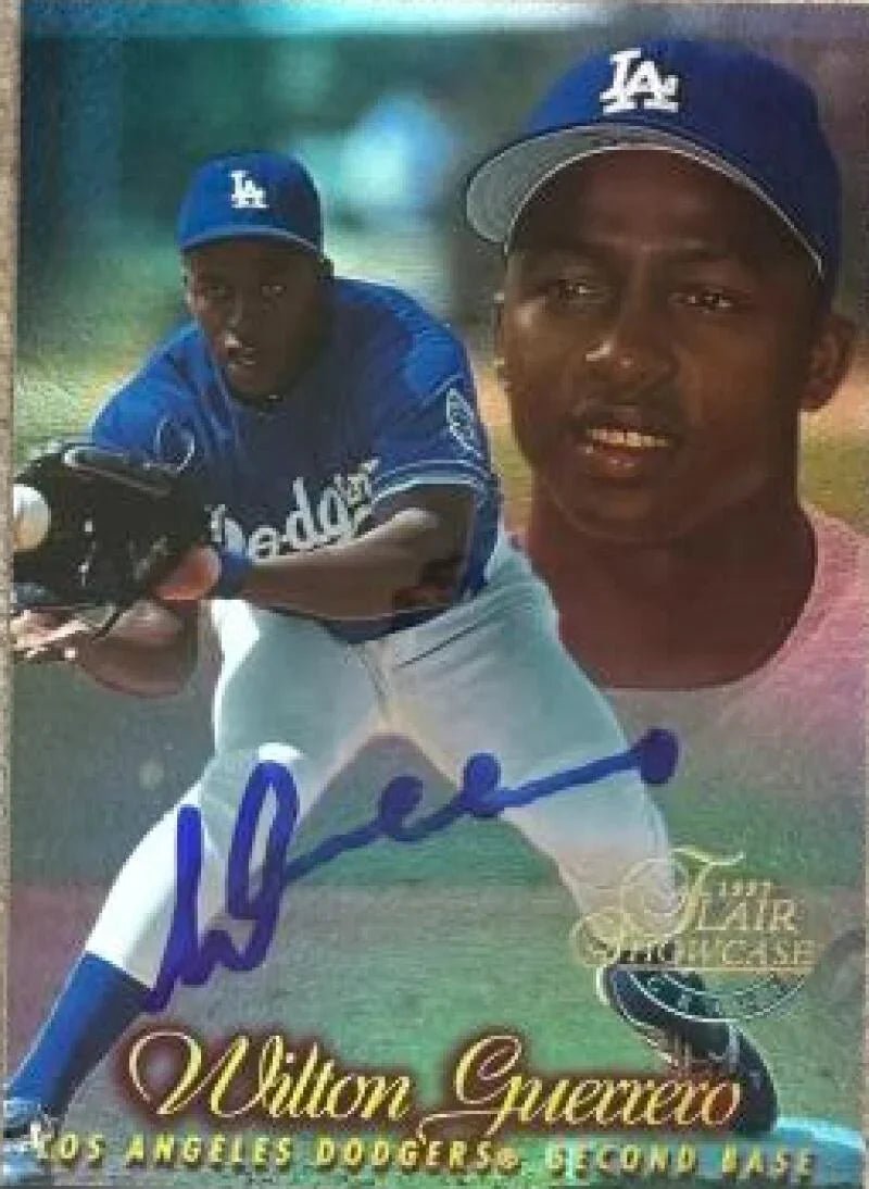 Wilton Guerrero Signed 1997 Flair Showcase - Flair Showcase Row 1 (Grace) Baseball Card - Los Angeles Dodgers #91