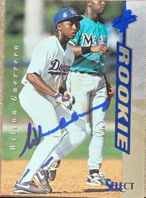 Wilton Guerrero Signed 1997 Score Select Baseball Card - Los Angeles Dodgers #140 SR, BLUE