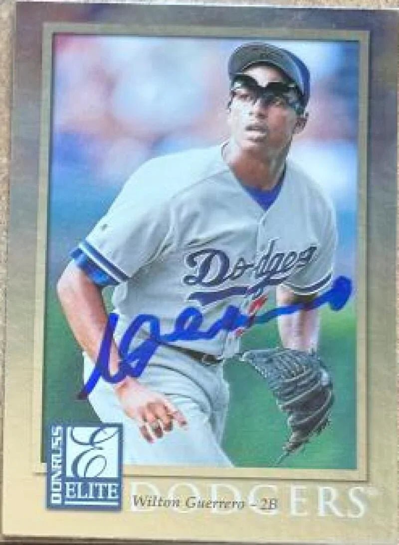 Wilton Guerrero Signed 1998 Donruss Elite Baseball Card - Los Angeles Dodgers #79