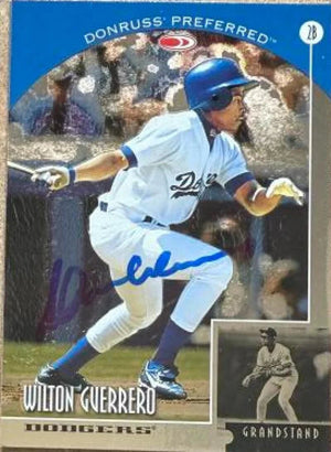 Wilton Guerrero Signed 1998 Donruss Preferred Baseball Card - Los Angeles Dodgers #112 GS