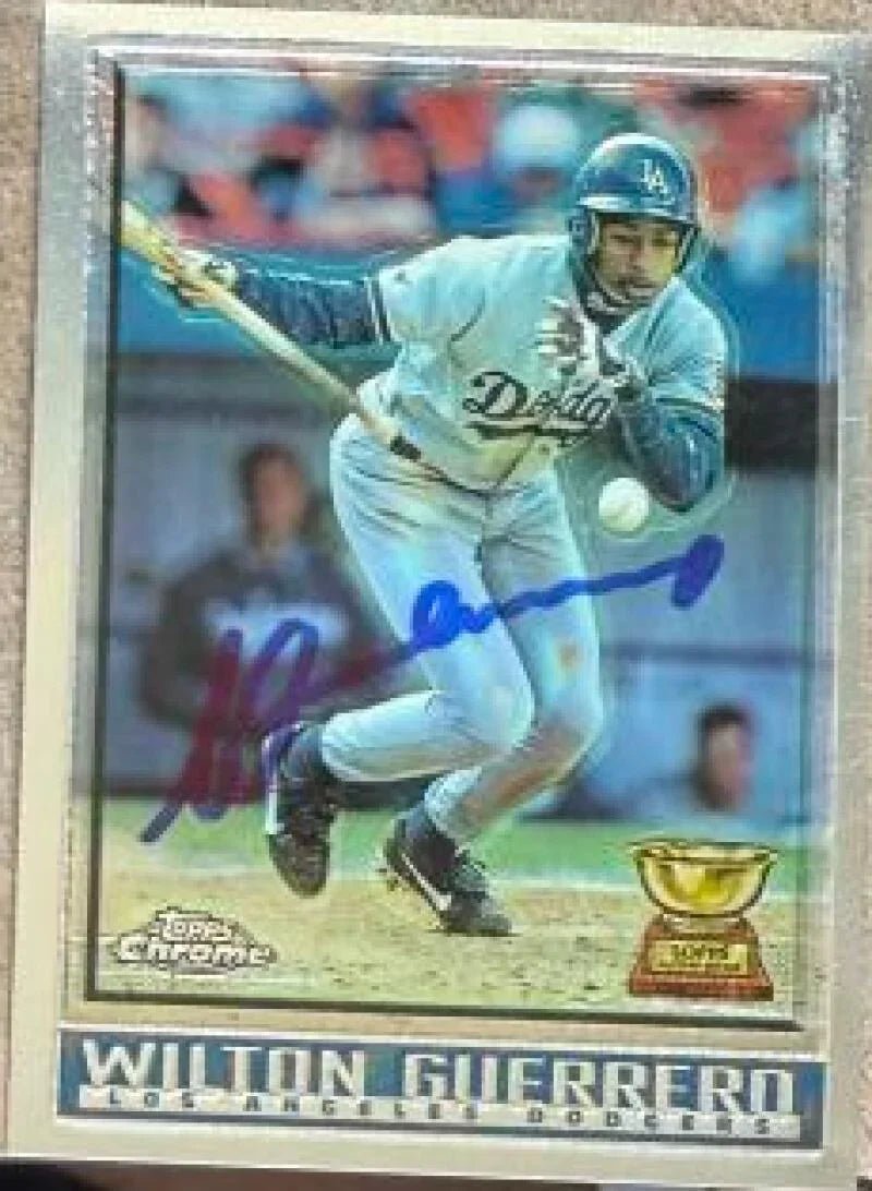 Wilton Guerrero Signed 1998 Topps Chrome Baseball Card - Los Angeles Dodgers #46