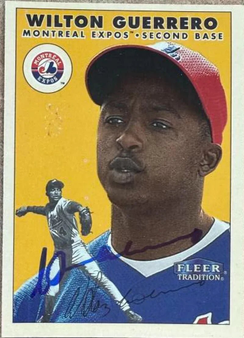 Wilton Guerrero Signed 2000 Fleer Tradition Glossy Baseball Card - Montreal Expos #417