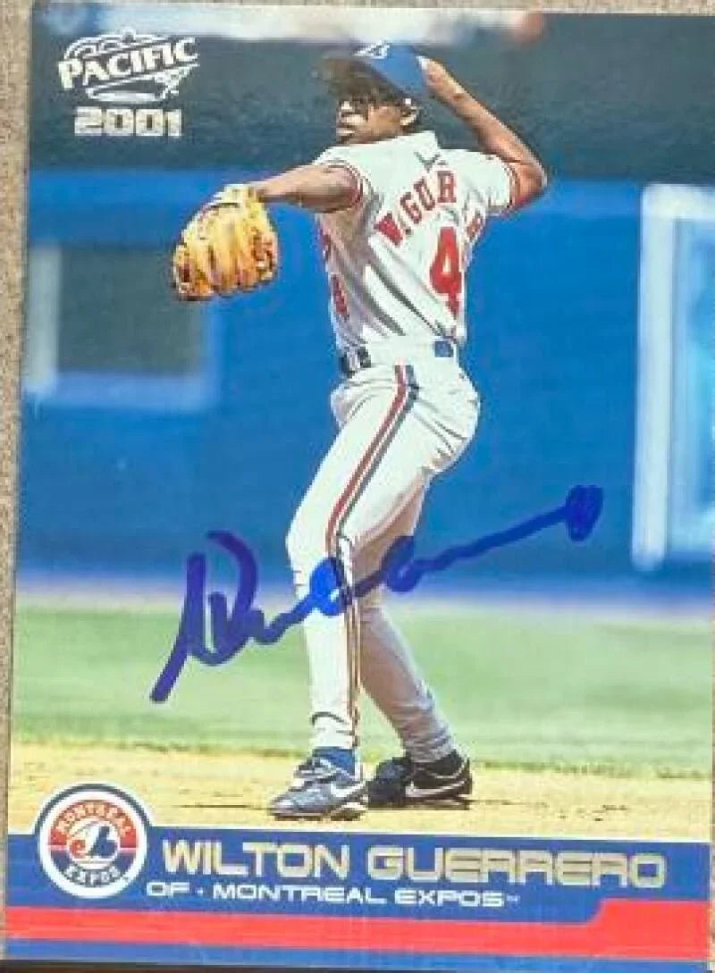 Wilton Guerrero Signed 2001 Pacific Baseball Card - Montreal Expos #256