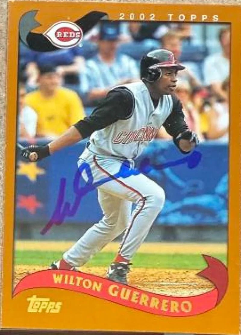 Wilton Guerrero Signed 2002 Topps Baseball Card - Cincinnati Reds #506