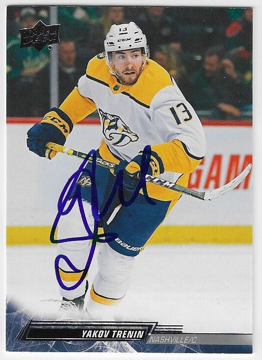 Yakov Trenin Signed 2022-23 Upper Deck Hockey Card - Nashville Predators