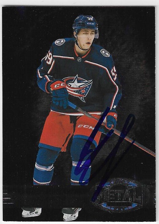 Yegor Chinakhov Signed 2021-22 Metal Universe Hockey Card - Columbus Blue Jackets