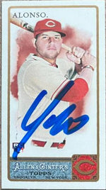 Yonder Alonso Signed 2011 Allen & Ginter Mini Baseball Card - Cincinnati Reds
