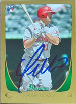 Yonder Alonso Signed 2011 Bowman Gold Baseball Card - Cincinnati Reds