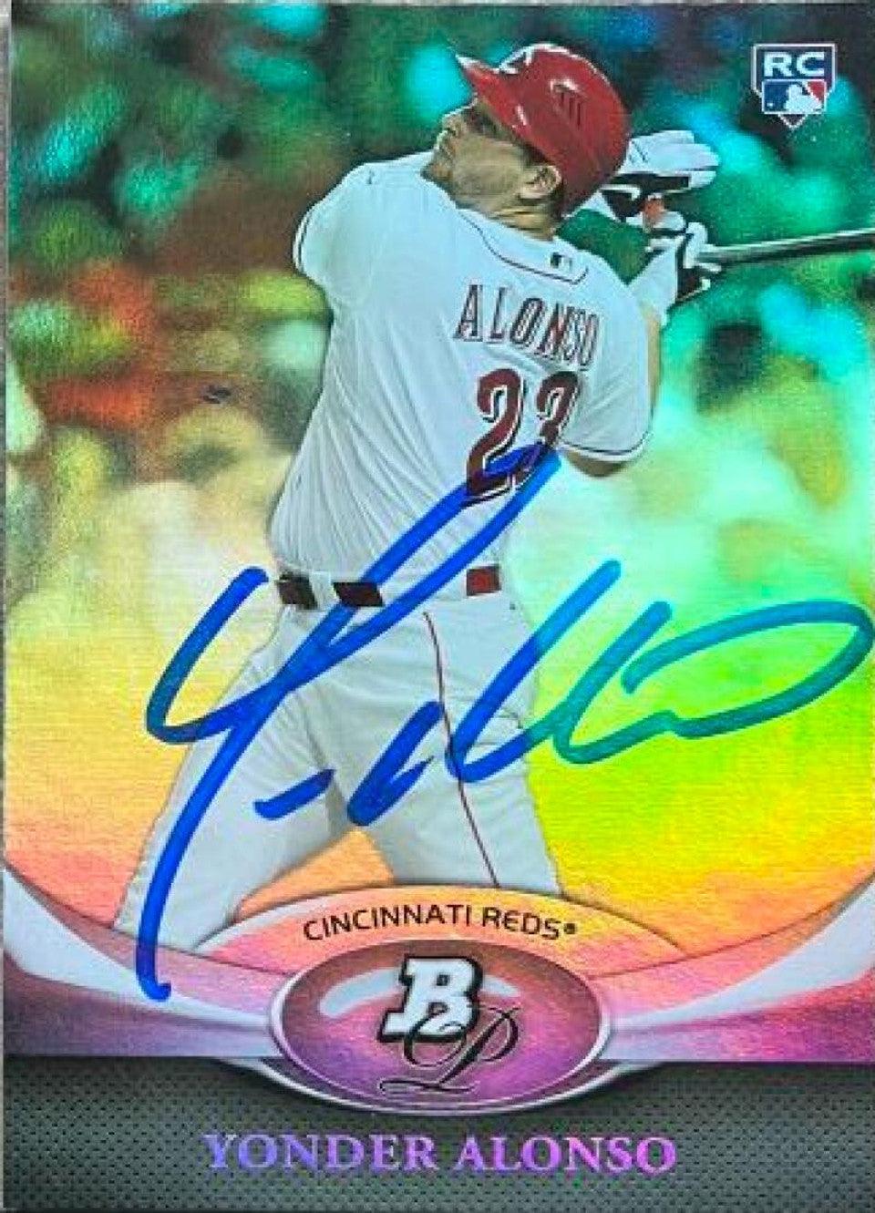 Yonder Alonso Signed 2011 Bowman Platinum Baseball Card - Cincinnati Reds - PastPros