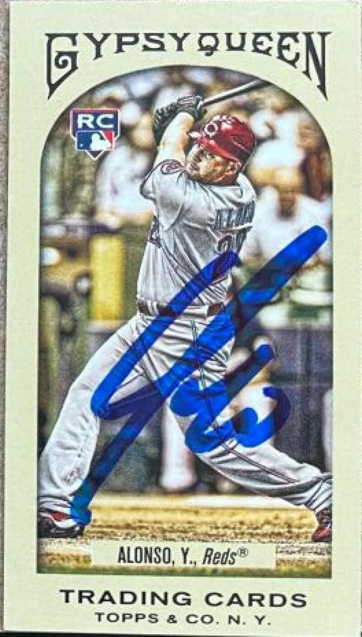 Yonder Alonso Signed 2011 Gypsy Queen Mini Baseball Card - Cincinnati Reds