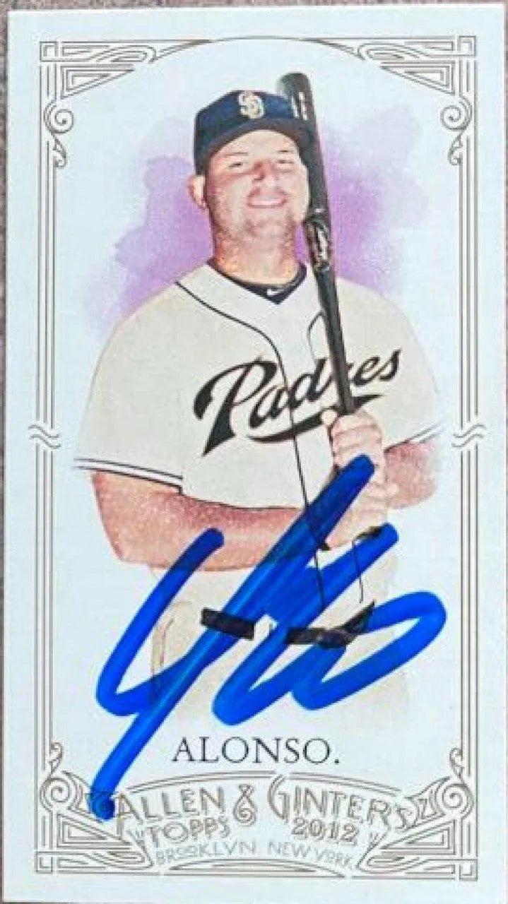 Yonder Alonso Signed 2012 Allen & Ginter Mini Baseball Card -San Diego Padres