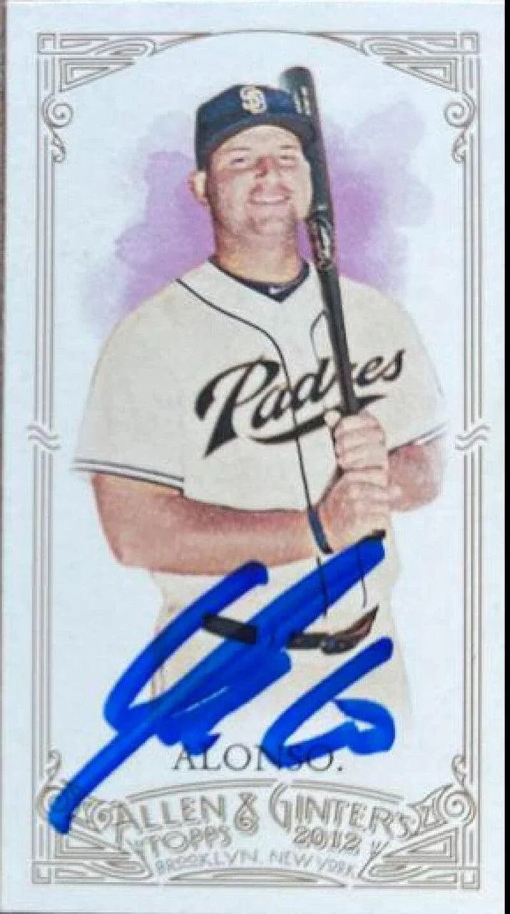 Yonder Alonso Signed 2012 Allen & Ginter Mini Baseball Card -San Diego Padres (A&G Back)