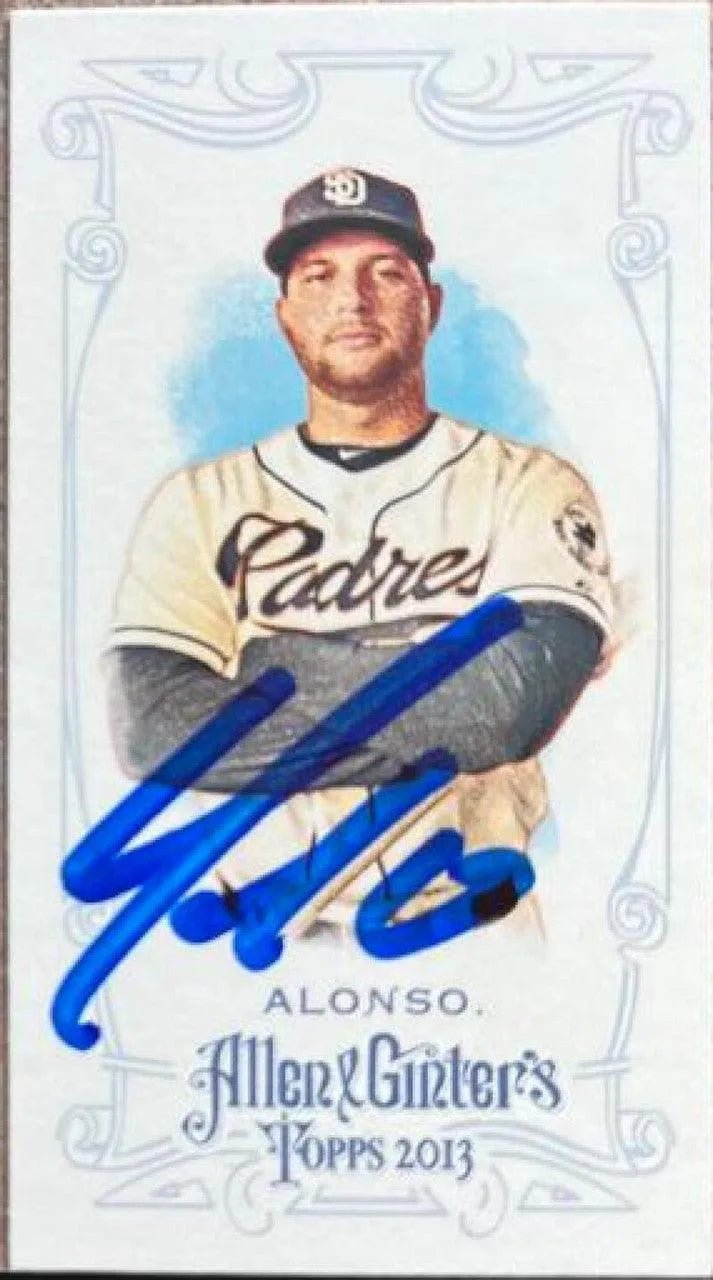 Yonder Alonso Signed 2013 Allen & Ginter Mini Baseball Card -San Diego Padres