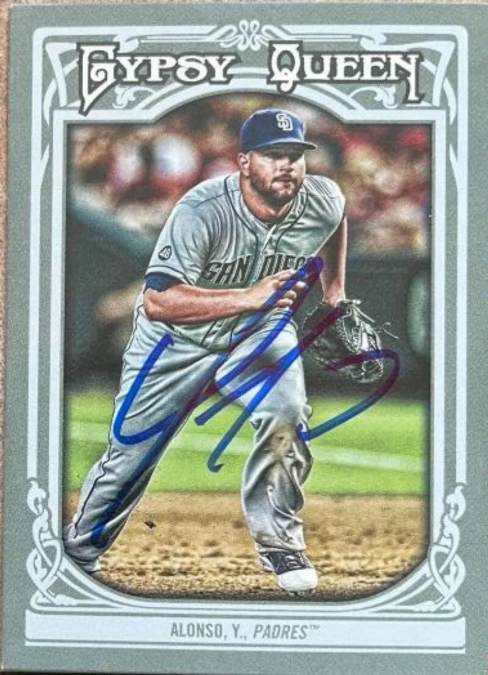 Yonder Alonso Signed 2013 Gypsy Queen Baseball Card -San Diego Padres