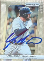 Yonder Alonso Signed 2013 Panini Prism Baseball Card -San Diego Padres