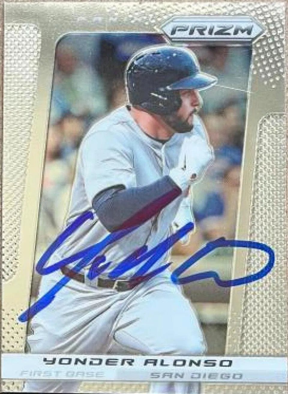 Yonder Alonso Signed 2013 Panini Prism Baseball Card -San Diego Padres