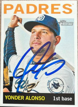 Yonder Alonso Signed 2013 Topps Heritage Baseball Card -San Diego Padres - PastPros