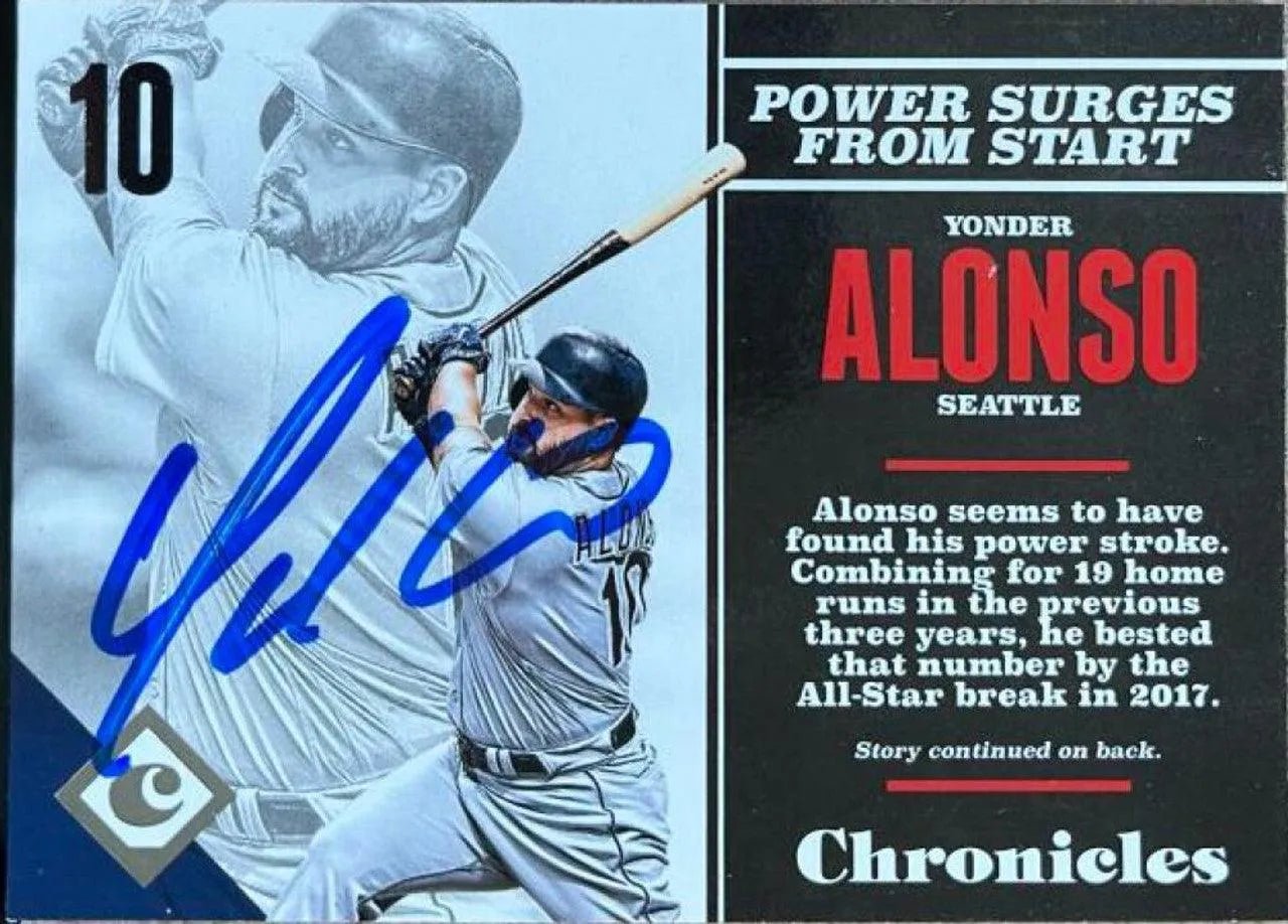 Yonder Alonso Signed 2017 Panini Chronicles Baseball Card - Seattle Mariners