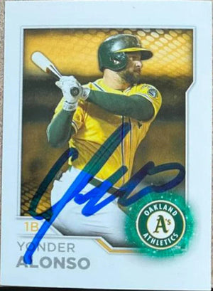 Yonder Alonso Signed 2017 Topps Stickers Baseball Card - Oakland A's