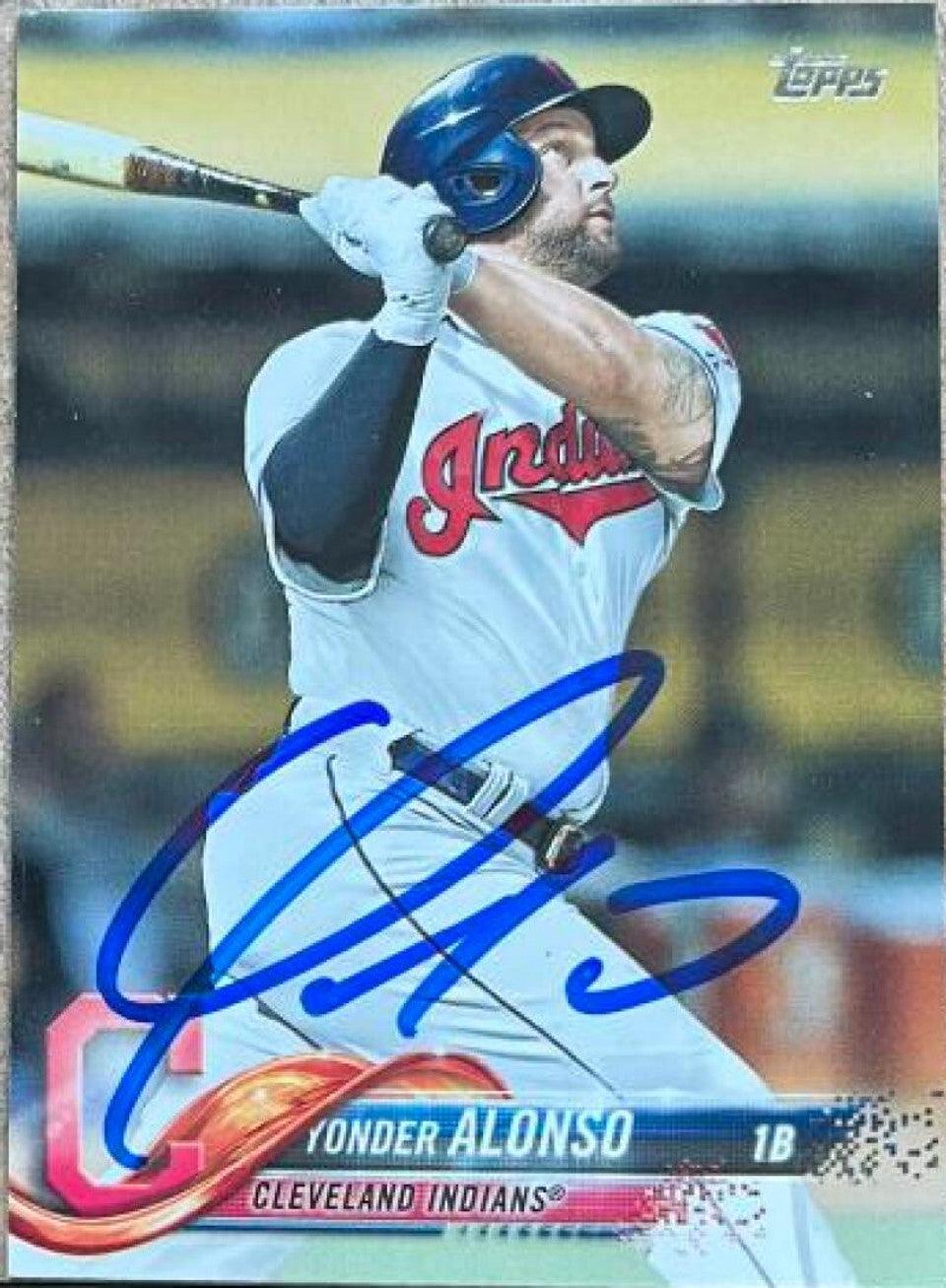 Yonder Alonso Signed 2018 Topps Baseball Card - Cleveland Indians - PastPros
