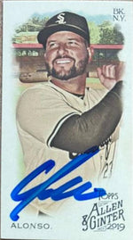Yonder Alonso Signed 2019 Allen & Ginter Mini Baseball Card - Chicago White Sox (A&G Back)