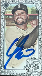 Yonder Alonso Signed 2019 Allen & Ginter Mini Baseball Card - Chicago White Sox (Black Frame)