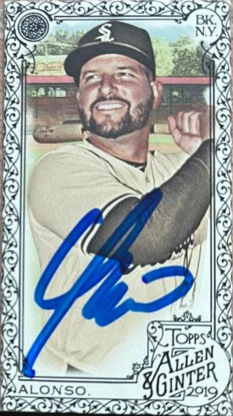 Yonder Alonso Signed 2019 Allen & Ginter Mini Baseball Card - Chicago White Sox (Black Frame)