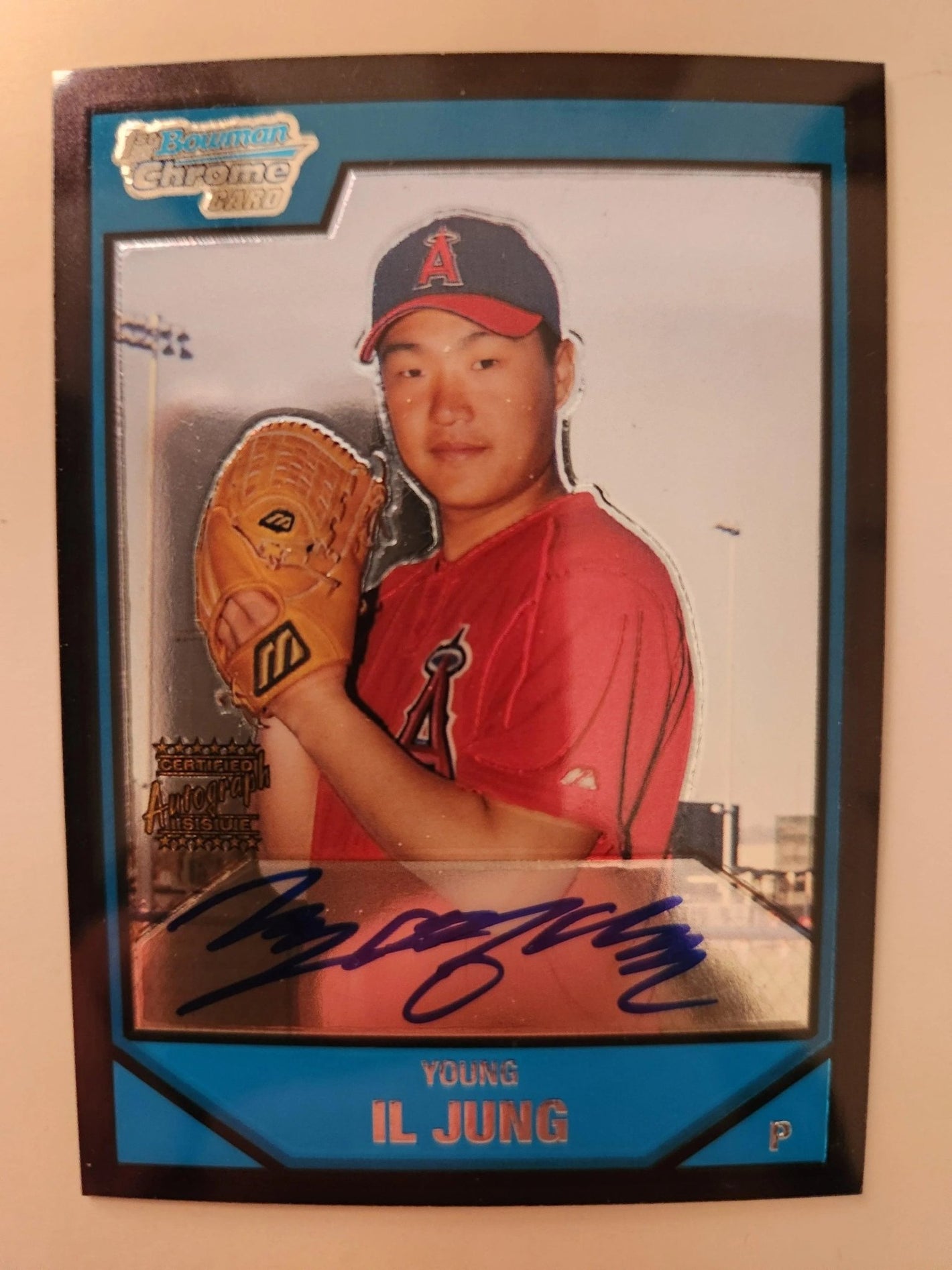 Young Il Jung Signed 2007 Bowman Chrome Prospects Baseball Card - Los Angeles Angels #BC246 AU