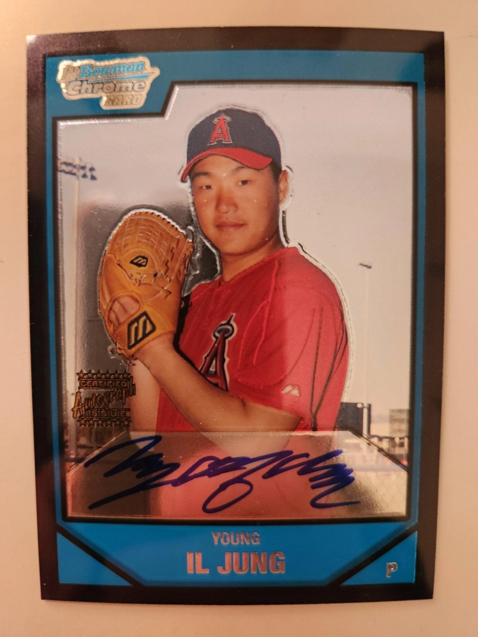 Young Il Jung Signed 2007 Bowman Chrome Prospects Baseball Card - Los Angeles Angels #BC246 AU