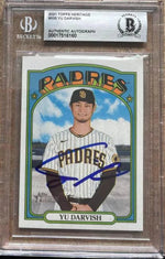 Yu Darvish Signed 2021 Topps Heritage Baseball Card - San Diego Padres - Becket Authentication