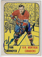 Yvan Cournoyer Signed 1967-68 Topps Hockey Card - Montreal Canadiens