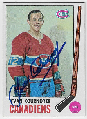 Yvan Cournoyer Signed 1969-70 Topps Hockey Card - Montreal Canadiens #6