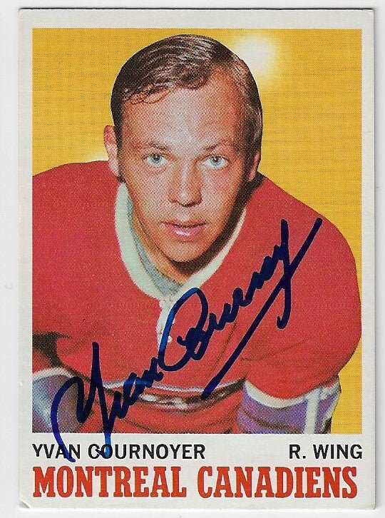 Yvan Cournoyer Signed 1970-71 Topps Hockey Card - Montreal Canadiens