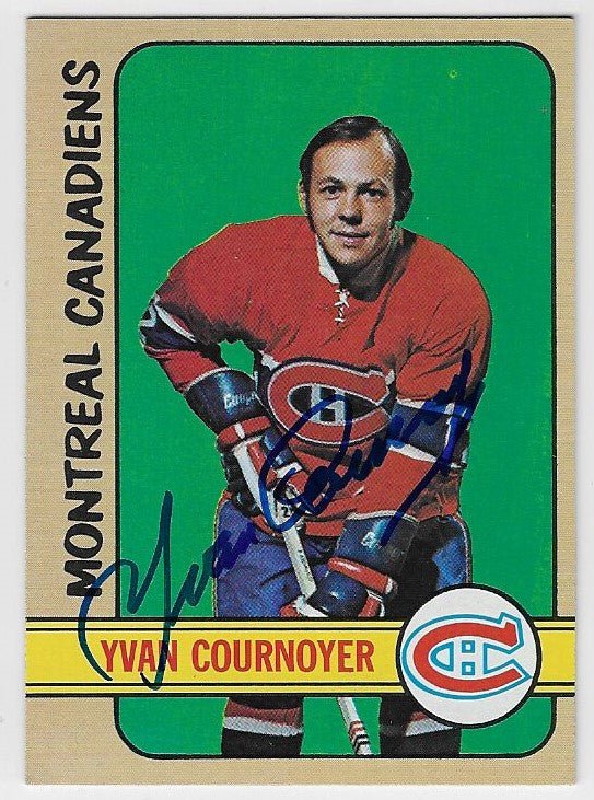Yvan Cournoyer Signed 1972-73 Topps Hockey Card - Montreal Canadiens #10