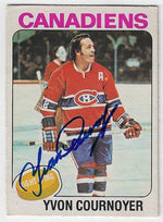Yvan Cournoyer Signed 1975-76 O-Pee-Chee Hockey Card - Montreal Canadiens