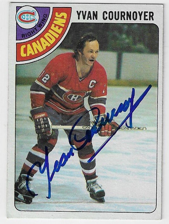 Yvan Cournoyer Signed 1978-79 Topps Hockey Card - Montreal Canadiens