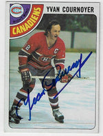 Yvan Cournoyer Signed 1978-79 Topps Hockey Card - Montreal Canadiens