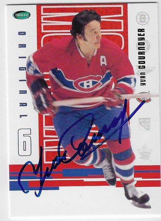Yvan Cournoyer Signed 2003-04 Parkhurst Original Six Hockey Card - Montreal Canadiens #38