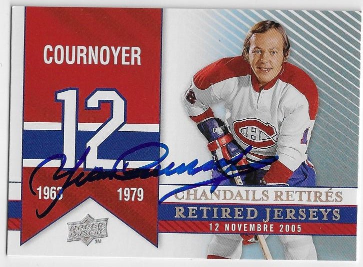 Yvan Cournoyer Signed 2008-09 Upper Deck Centennial Hockey Card - Montreal Canadiens #218