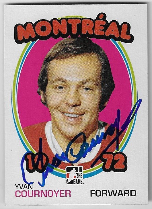 Yvan Cournoyer Signed 2009-10 In The Game '72 Year in Hockey Card - Montreal Canadiens